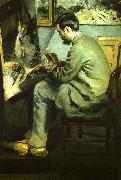 Pierre Renoir Bazille at his Easel china oil painting artist